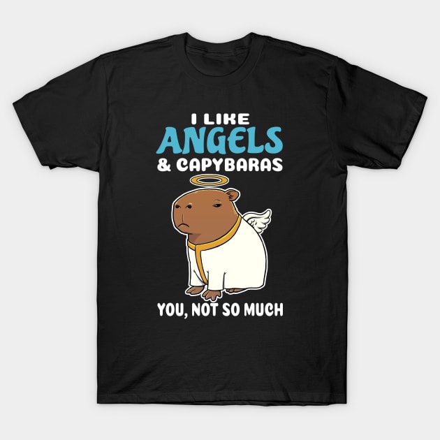 I Like Angels and Capybaras you not so much cartoon T-Shirt by capydays